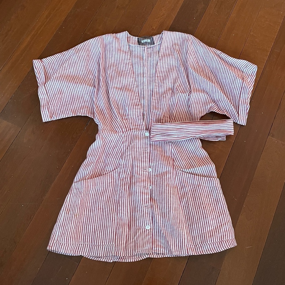 Reformation Deep V Striped Dress 💗